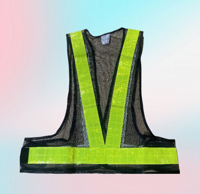 100% Polyester Fiber reflective stripe vest(mesh) Common white white reflective film