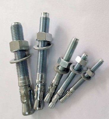 Silvery Carbon Steel Wedge Anchors Hot Galvanized